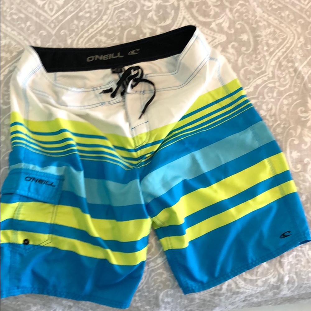 O’Neill size 36 board shorts!  Great colors